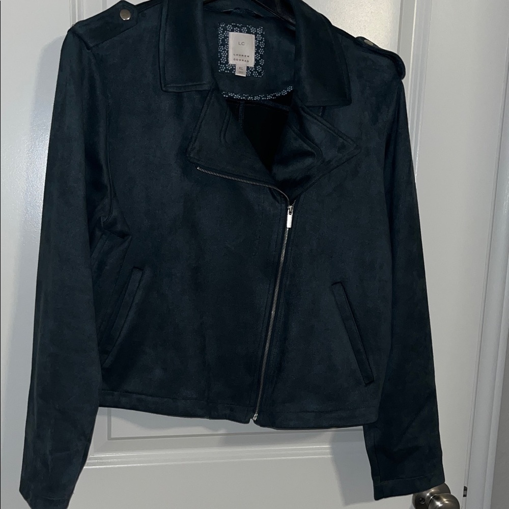 LC Lauren Conrad Faux Suede Moto Jacket